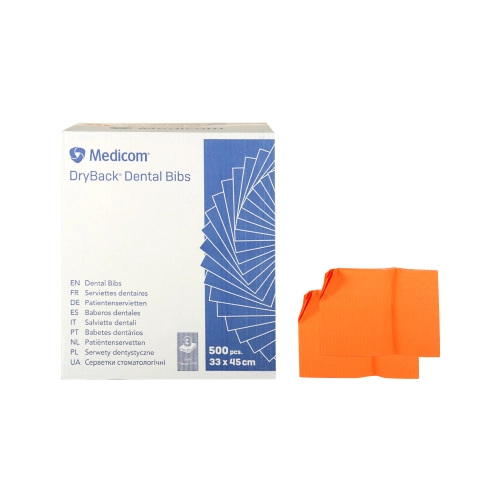 Medicom Dry-Back Dental Towels 3-laags 33x45,5 cm oranje 500 stuks