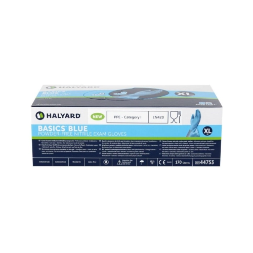 Halyard Handschoenen Basics Nitrile poedervrij blauw x-large 170 stuks