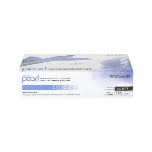 Unigloves Handschoenen Nitrile poedervrij sapphire Pearl small 100 stuks