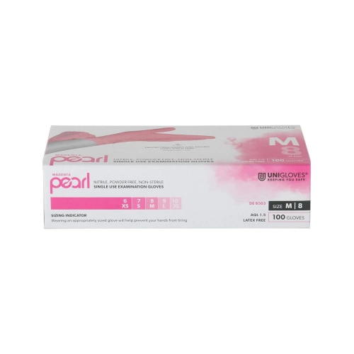Unigloves Handschoenen Nitrile poedervrij magenta Pearl large 100 stuks