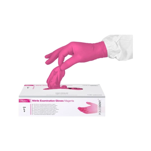 PoloDent Pearl handschoenen nitrile poedervrij magenta large 100 stuks
