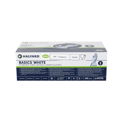 Halyard Handschoenen Basics Nitrile poedervrij wit small 200 stuks
