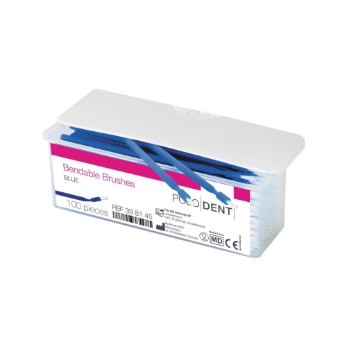 PoloDent Bendable Brushes blauw 100 stuks
