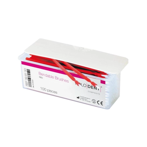 PoloDent Bendable Brushes rood 100 stuks
