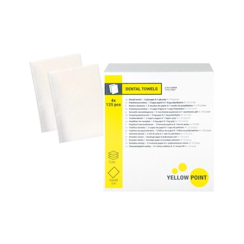 Yellow Point Dental Towels 3-laags 33x45 cm wit 4x 125 st
