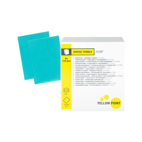 Yellow Point Dental Towels 3-laags 33x45 cm groen 4x 125 st