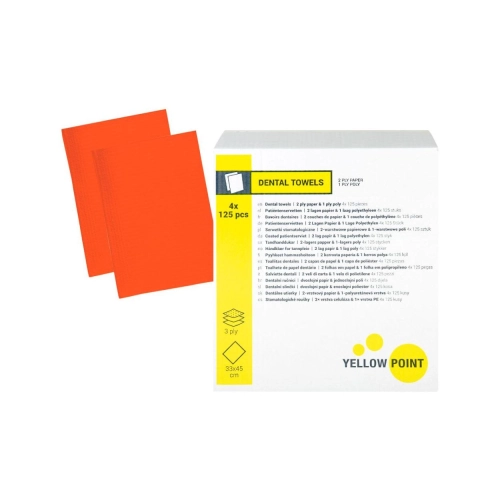Yellow Point Dental Towels 3-laags 33x45 cm oranje 4x 125 st