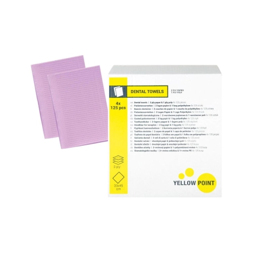 Yellow Point Dental Towels 3-laags 33x45 cm lavendel 4x 125 st