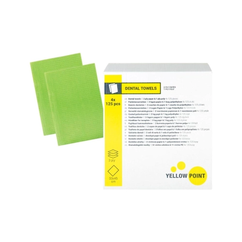 Yellow Point Dental Towels 3-laags 33x45 cm lime 4x 125 st