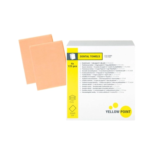 Yellow Point Dental Towels 3-laags 33x45 cm perzik 4x 125 st