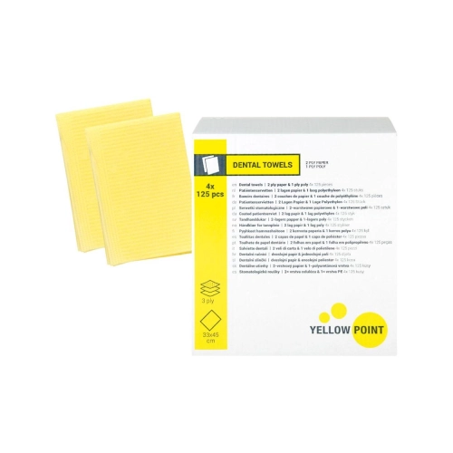 Yellow Point Dental Towels 3-laags 33x45 cm geel 4x 125 st