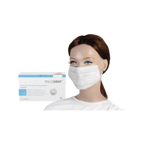 PoloDent Mondmaskers Type IIR met elastiekjes wit 50 stuks