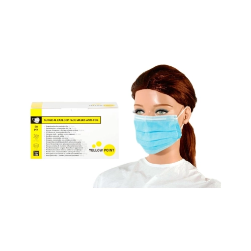 Yellow Point Mondmaskers Type IIR Anti-Fog met elastiekjes blauw 50 stuks