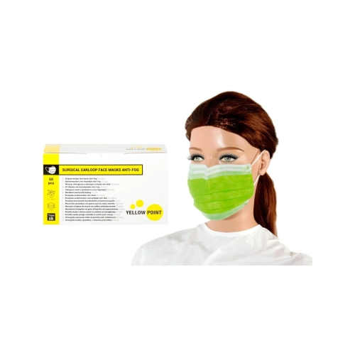 Yellow Point Mondmaskers Type IIR Anti-Fog met elastiekjes lime 50 stuks