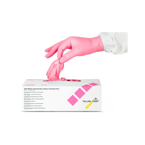 Yellow Point Handschoenen Soft Nitrile poedervrij roze large 100 stuks