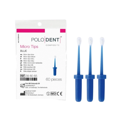 PoloDent Micro Tips blauw 60 stuks